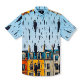 Chemise à manches courtes avec col camp et imprimé Match